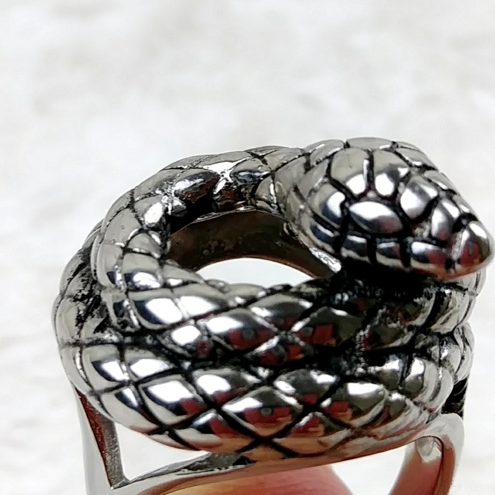 Serpent Snake Ring Hypoallergenic Unisex - Picture 10 of 15
